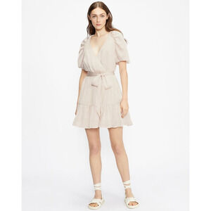 NWT Ted Baker Puff Sleeve Faux Wrap Dress Size 3